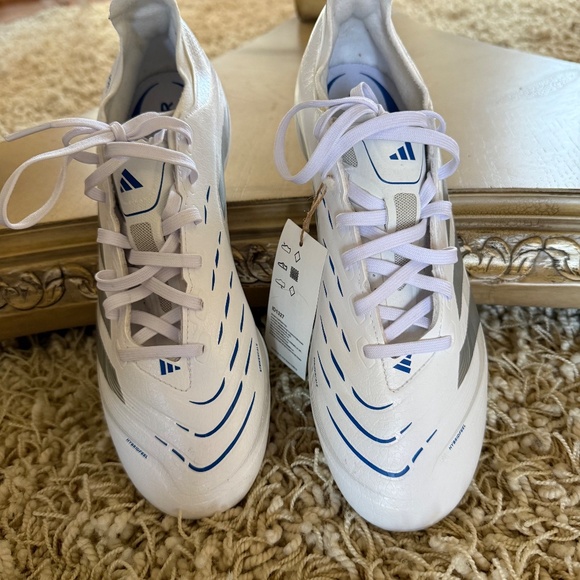 Adidas Predator League FG MG Soccer Cleats ID1327 Men’s Size 8 White Blue main image 6